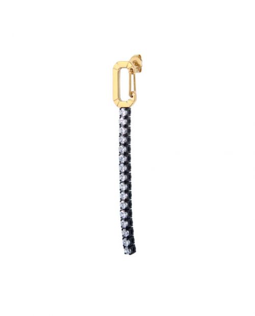 JULI DANS JEWELS BONNE TENNIS EARRING GOLD BLACK