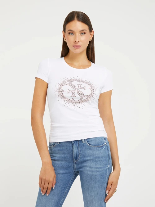 GUESS SS CN 4G LOGO TEE - PURE WHITE