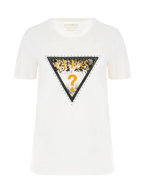 GUESS SS CN ANIMAL TRIANGLE TEE - WHITE