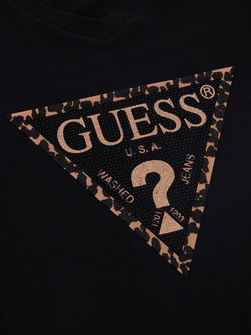 GUESS SS VN LEO TRIANGLE TEE - BLACK