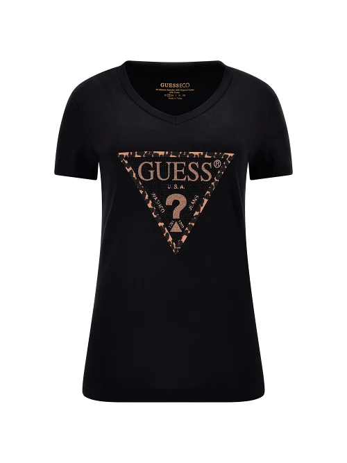 GUESS SS VN LEO TRIANGLE TEE - BLACK