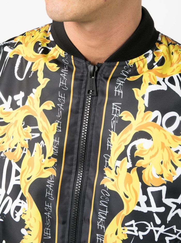 VERSACE JEANS COUTURE GRAFFITI BAROQUE JACKET BLACK/GOLD