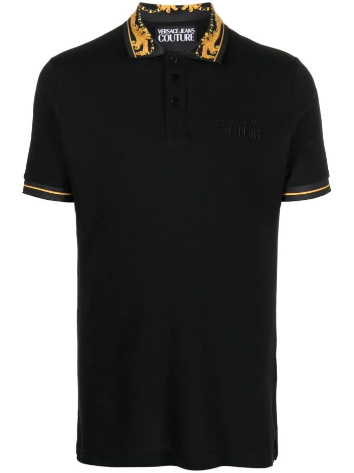 VERSACE JEANS COUTURE POLO LOGO BLACK/GOLD