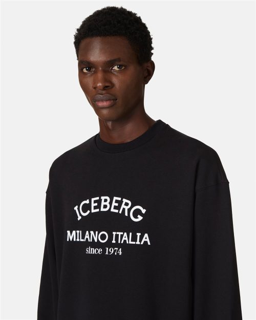 ICEBERG SWEATSHIRT MILANO LOGO - BLACK