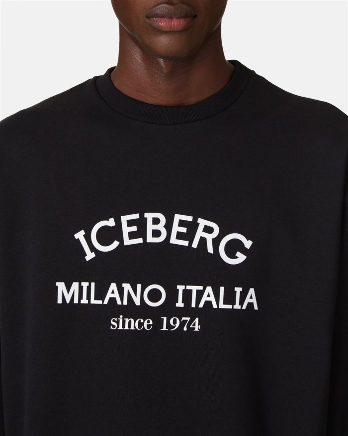 ICEBERG SWEATSHIRT MILANO LOGO - BLACK