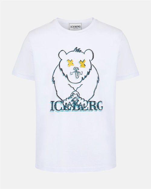 ICEBERG T SHIRT BEAR - WHITE