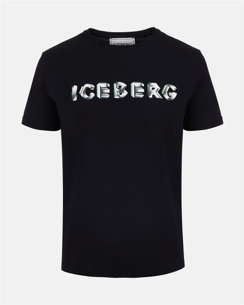 ICEBERG T SHIRT BLOCK LETTER - BLACK