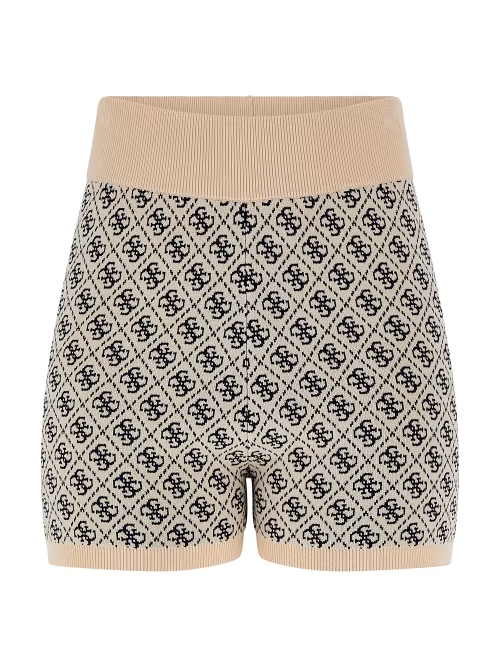 GUESS LISE 4G LOGO SWTR SHORT - PEARL OYSTER AND CAV