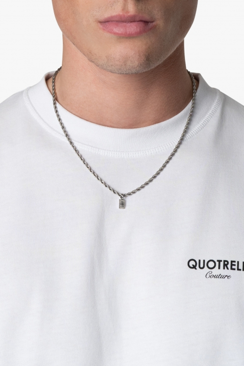QUOTRELL COUTURE ROPE CHAIN - 50 CM SILVER