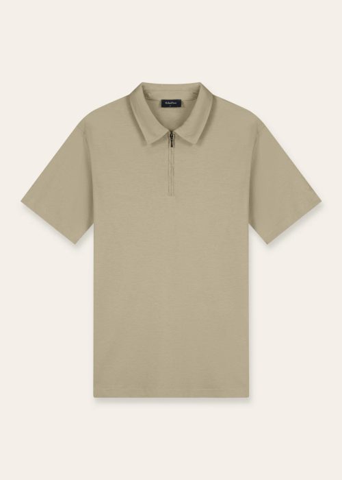 TRIAD'ORO POLO ZIP SHORT SLEEVE - TAUPE