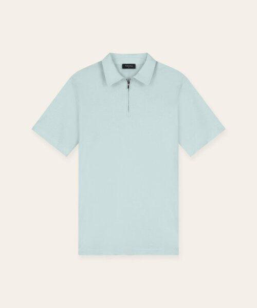 TRIAD'ORO POLO ZIP SHORT SLEEVE - LIGHT BLUE