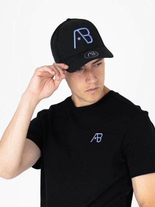 AB LIFESTYLE RETRO TRUCKER CAP - JET BLACK/CORNFLOWER BLUE