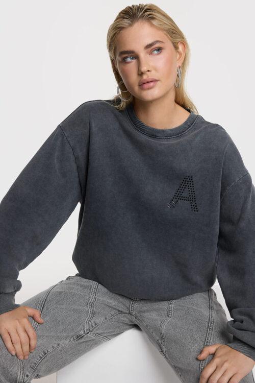 ALIX THE LABEL LADIES KNITTED ACID WASHED SWEATER