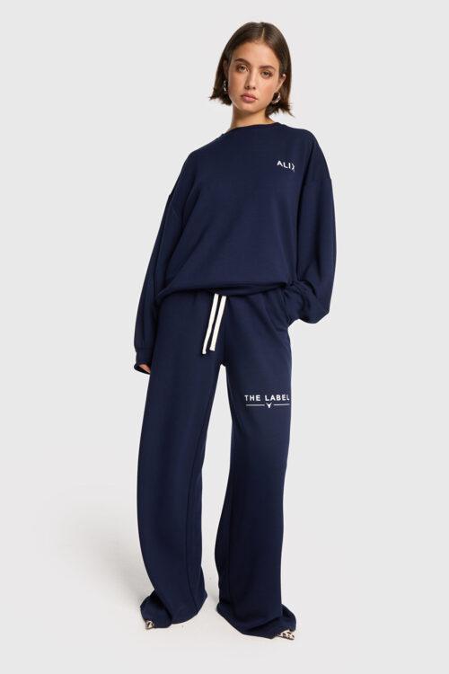 ALIX THE LABEL LADIES KNITTED WIDE LEG SCUBA PANTS