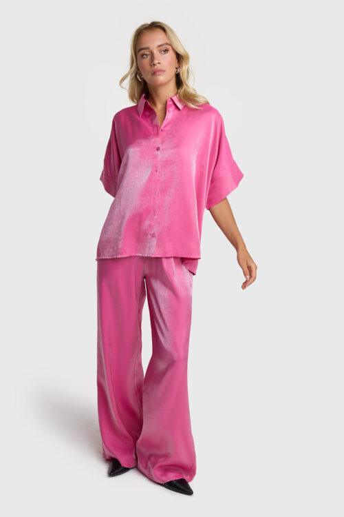 ALIX THE LABEL LADIES WOVEN SHINE WIDE LEG PANTS