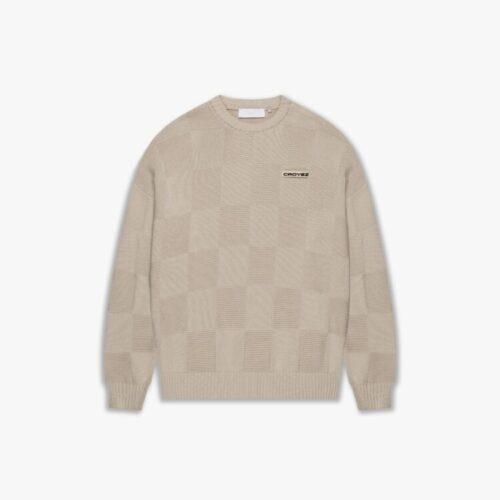 CROYEZ CHECKERBOARD KNIT SWEATER