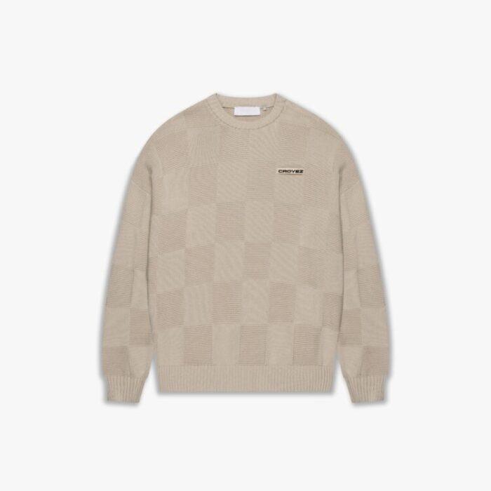 CROYEZ CHECKERBOARD KNIT SWEATER