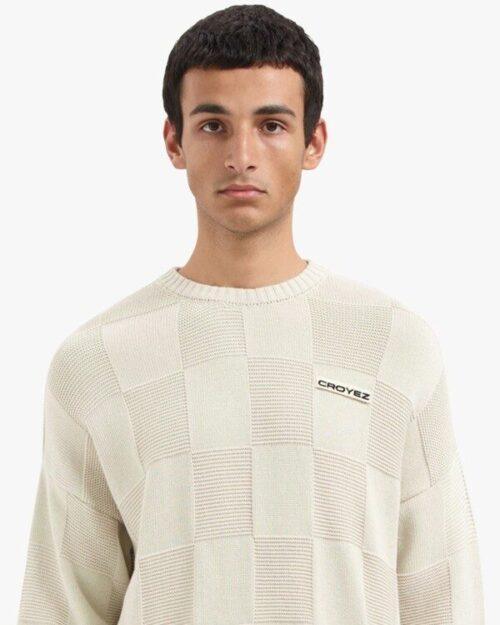 CROYEZ CHECKERBOARD KNIT SWEATER