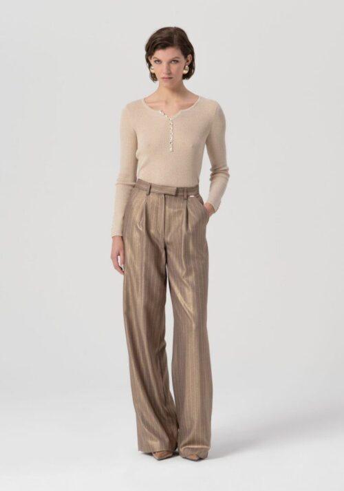 FRACOMINA PALAZZO PANTS - TAUPE