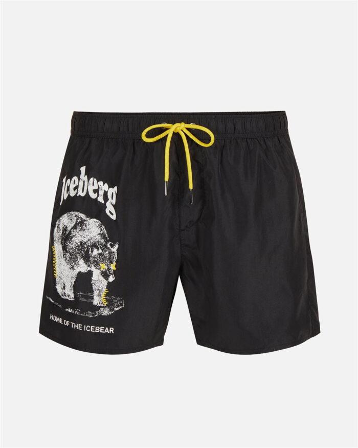 ICEBERG BEACHWEAR BEAR SWIMSHORT - BLACK