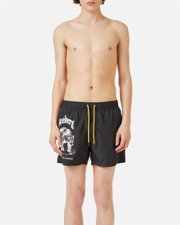 ICEBERG BEACHWEAR BEAR SWIMSHORT - BLACK