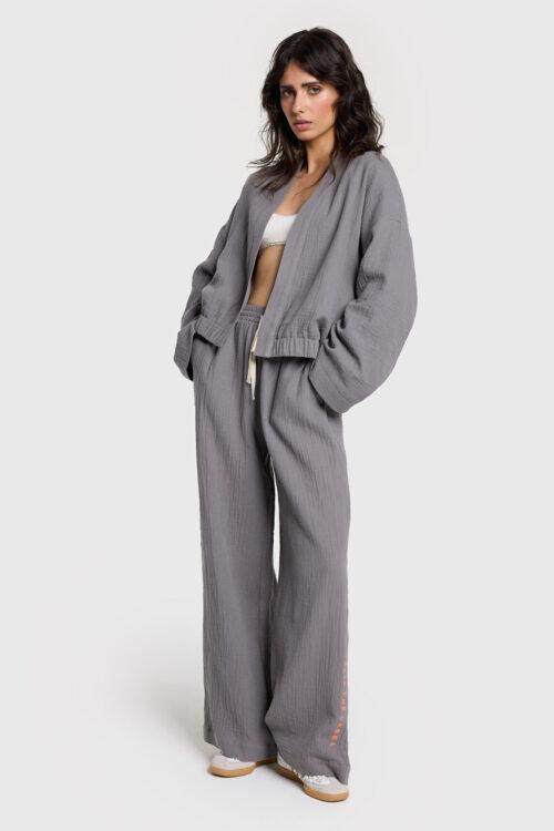 ALIX THE LABEL LADIES WOVEN CRINKLE WIDE LEG PANTS
