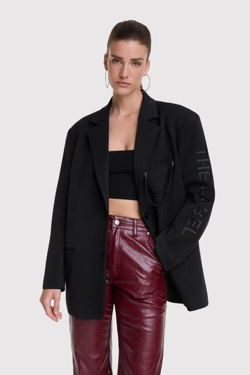 ALIX THE LABEL LADIES WOVEN GRANDAD BLAZER