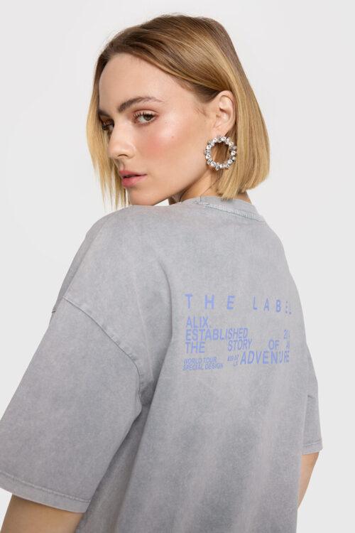 ALIX THE LABEL LADIES KNITTED PRINT T-SHIRT