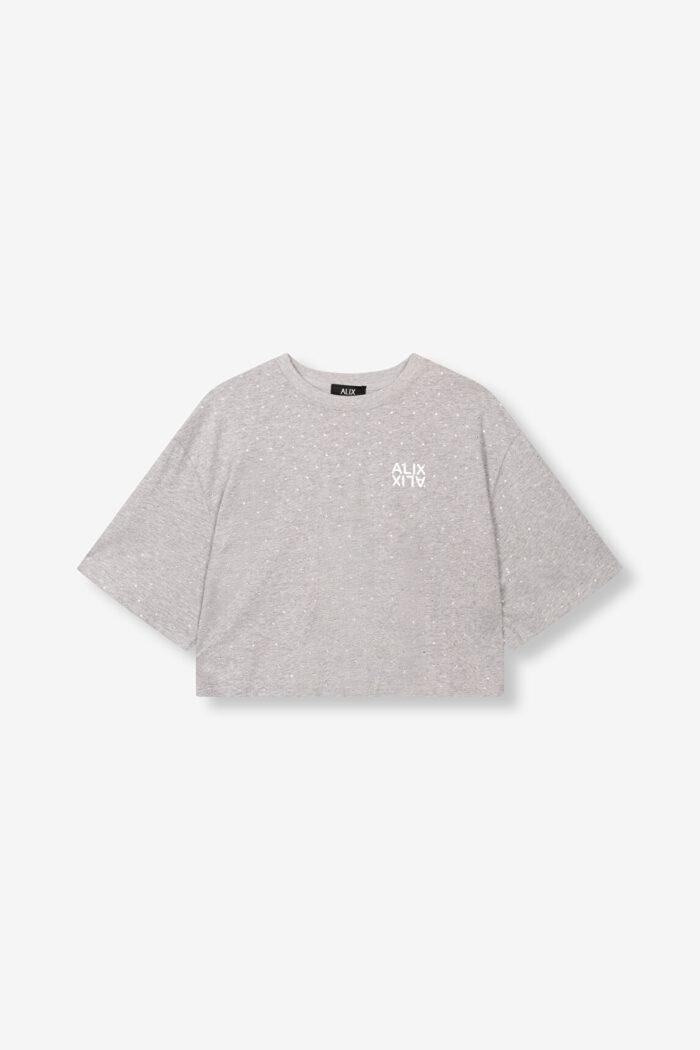 ALIX THE LABEL LADIES KNITTED STUDDED T-SHIRT