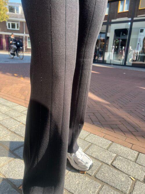 FRACOMINA KNITTED PALAZZO PANTS - BLACK