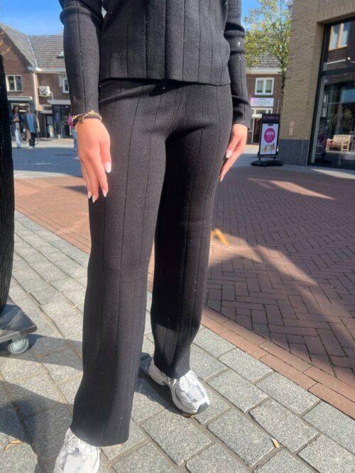 FRACOMINA KNITTED PALAZZO PANTS - BLACK