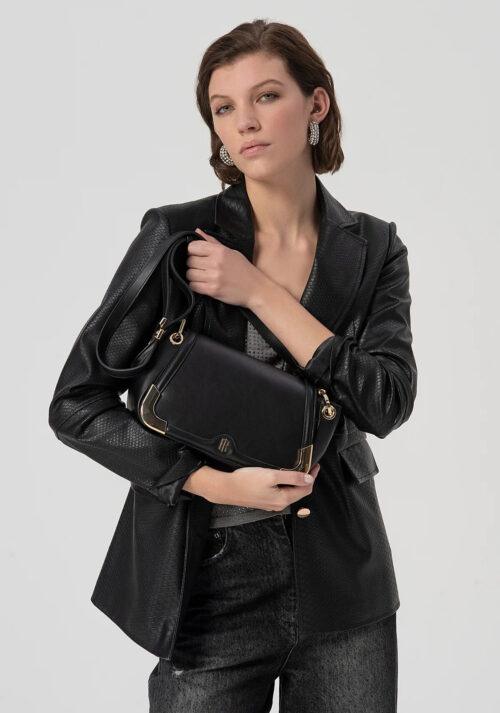 FRACOMINA JANE02 MEDIUM BAG - BLACK