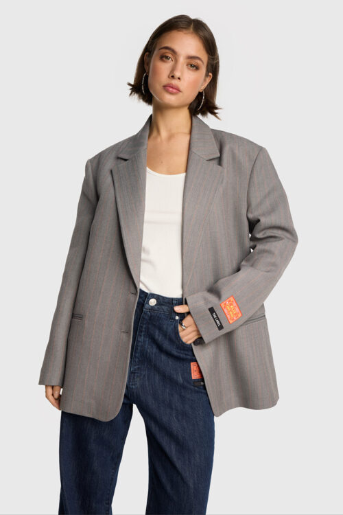 ALIX THE LABEL LADIES WOVEN CLASSY GRANDAD BLAZER