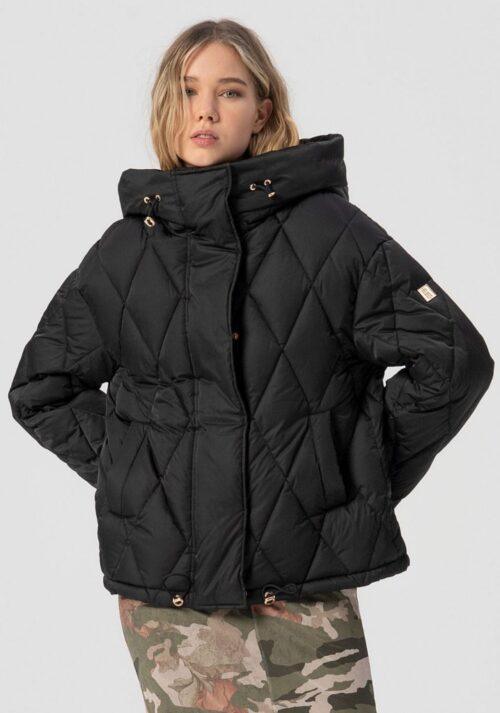 FRACOMINA PADDED COAT - BLACK CREAM