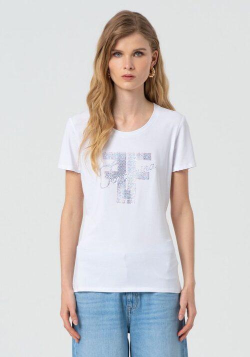 FRACOMINA SLIM LOGO T-SHIRT - WHITE