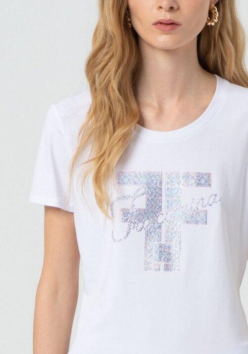 FRACOMINA SLIM LOGO T-SHIRT - WHITE