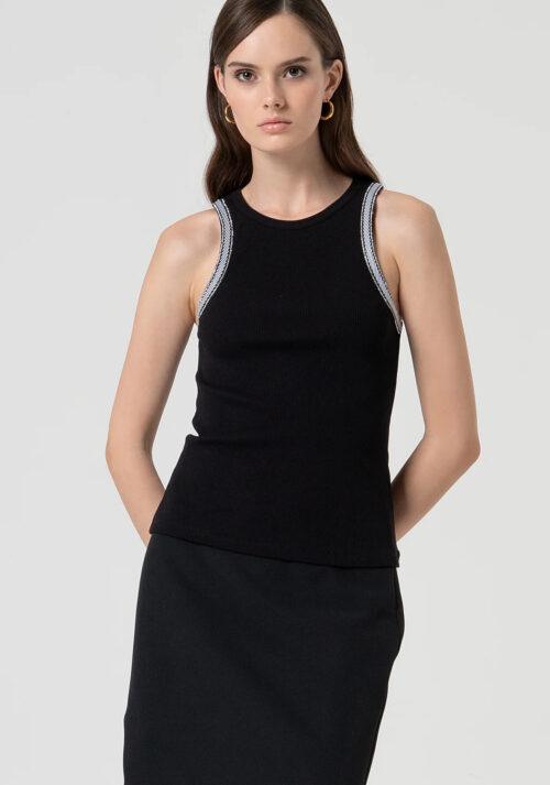 FRACOMINA TANK TOP - BLACK