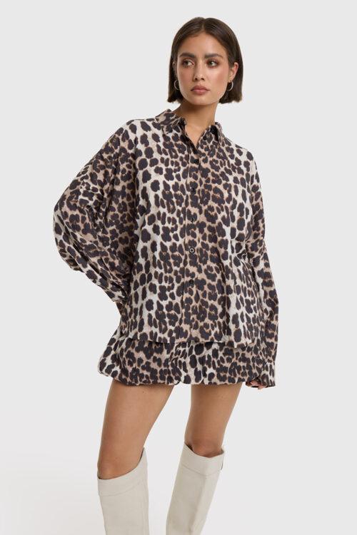 ALIX THE LABEL LADIES WOVEN ANIMAL BLOUSE