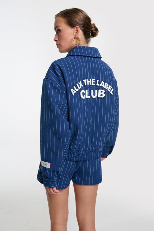 ALIX THE LABEL LADIES WOVEN CLEAN STRIPED BOMBER
