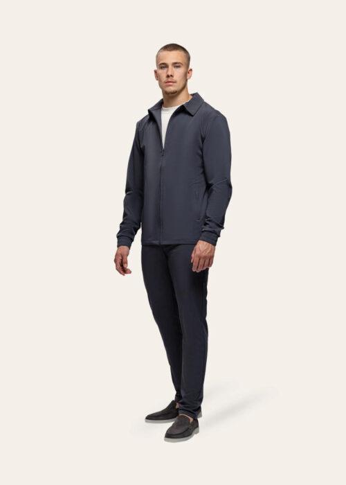 TRIAD'ORO TRACKSUIT JACKET WITH COLLAR - ANTHRACITE