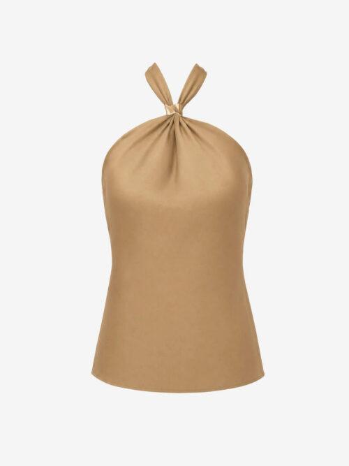 NIKKIE RIBE HALTER TOP