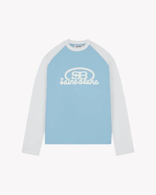 SAINT BLANC BLEND LOGO RAGLAN LONG SHIRT - BLUE/WHITE