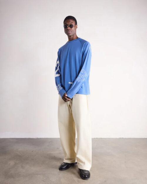 SAINT BLANC MULTI LOGO RAGLAN LONG SHIRT - BLUE