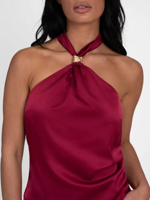 NIKKIE RIBE HALTER TOP