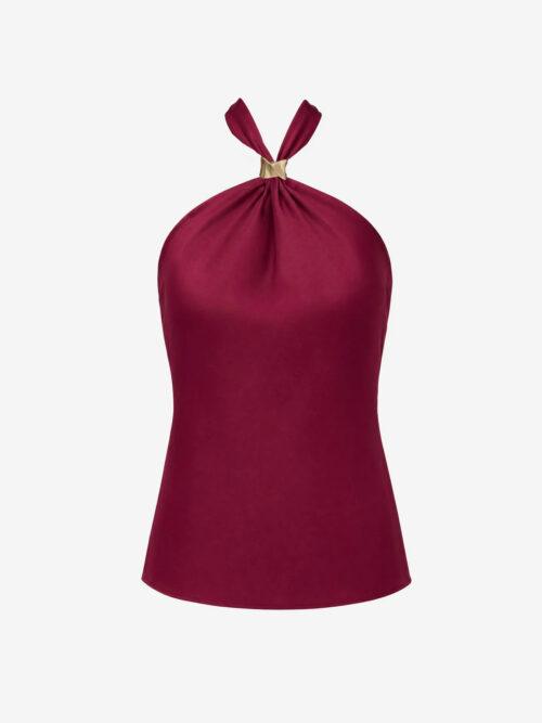 NIKKIE RIBE HALTER TOP