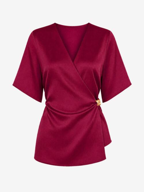 NIKKIE RIBE WRAP TOP