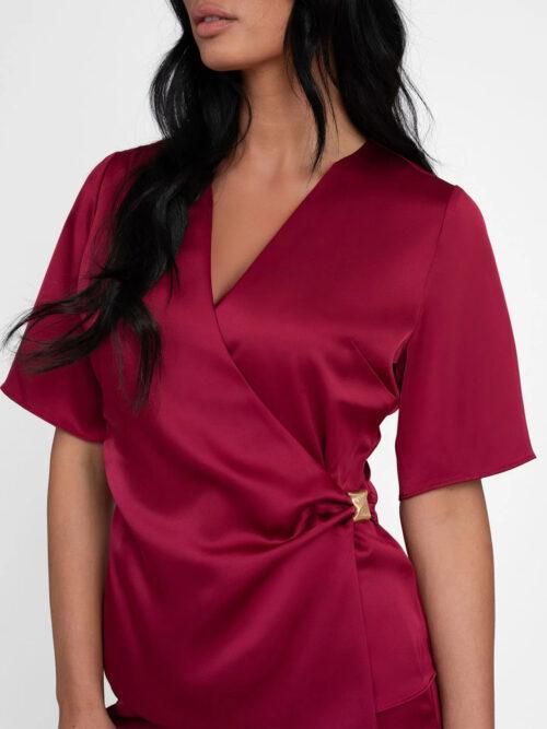 NIKKIE RIBE WRAP TOP