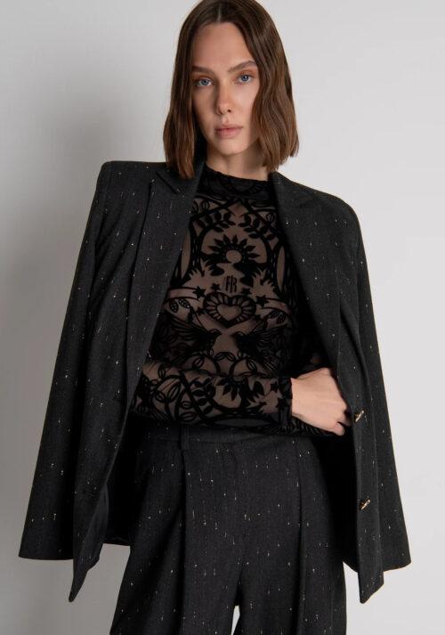FRACOMINA TURTLENECK BODYSUIT - BLACK